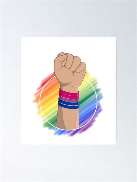 póster puño en alto lgbt orgullo bisexual piel clara de ojovago redbubble