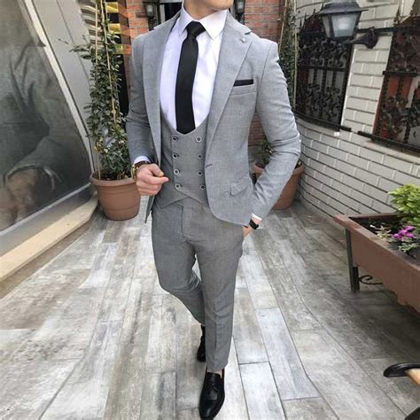 2019 2018 latest coat pant designs grey man suit for business wedding double breasted vest slim