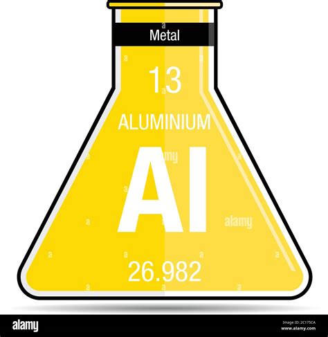 Aluminium Symbol On Chemical Flask Element Number 13 Of The Periodic