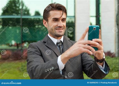 Businessman Taking Selfie Stock Image Image Of Smiling 56898293