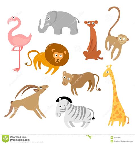 Cartoon Animals Stock Vector Illustration Of Lion Garden