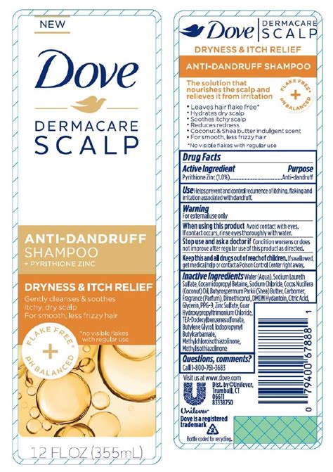 Dove Dermacare Scalp Dryness And Itch Relief Anti Dandruff Pyrithione