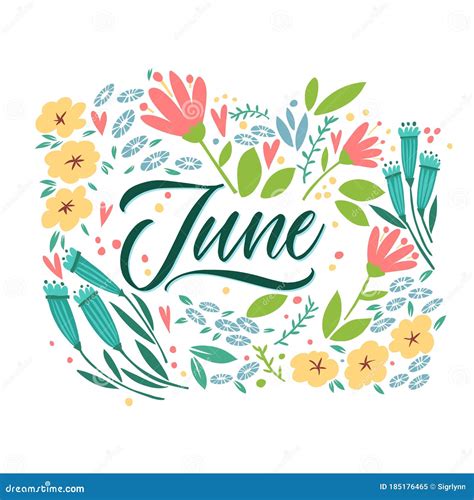 June Hand Drawn Vector Lettering For Your Designs Lettering With