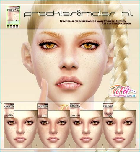 Lana Cc Finds Freckles And Moles №2 By Tifa Freckles Sims Sims 4