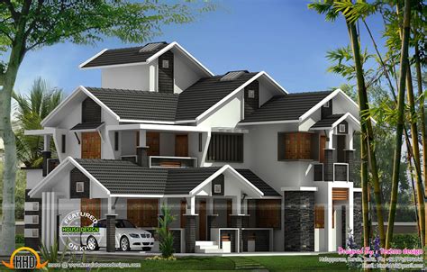 Sloped Roof Modern Home Kerala Home Design And Floor Plans
