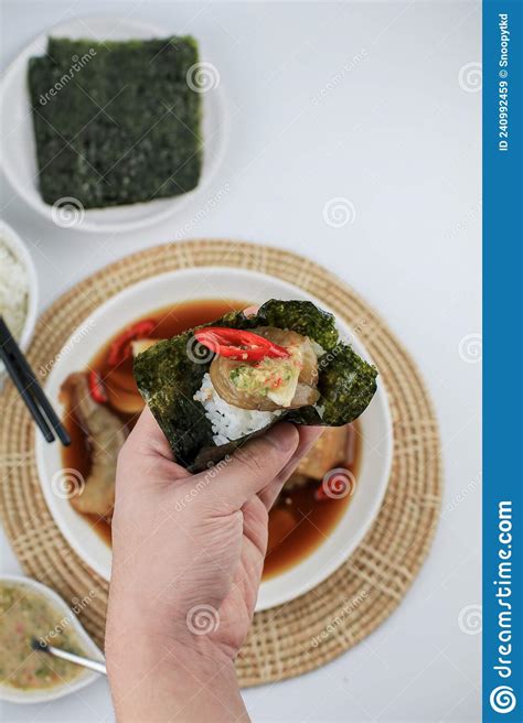 Pickled Shrimp Korean Soy Sauce Marinated Korean Food Style Served