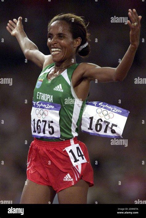 Ethiopias Derartu Tulu Celebrates Winning The Womens 10000m Final At