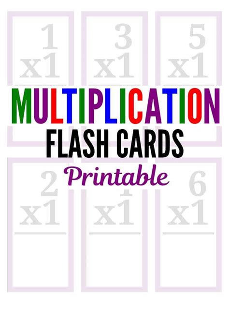 Multiplication Flash Cards Printable 8