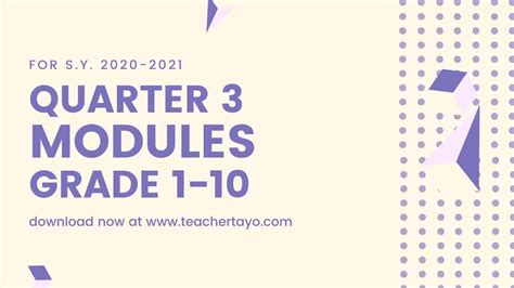 Quarter 3 Adm Modules For Sy 2021 2022 Grades 1 10 Free Download