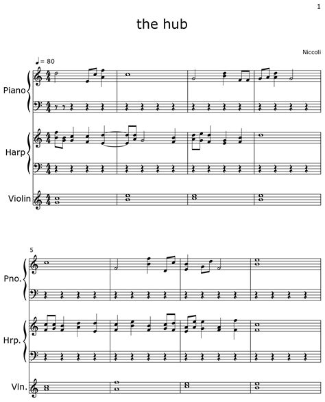 The Hub Sheet Music For Piano Harp Violin