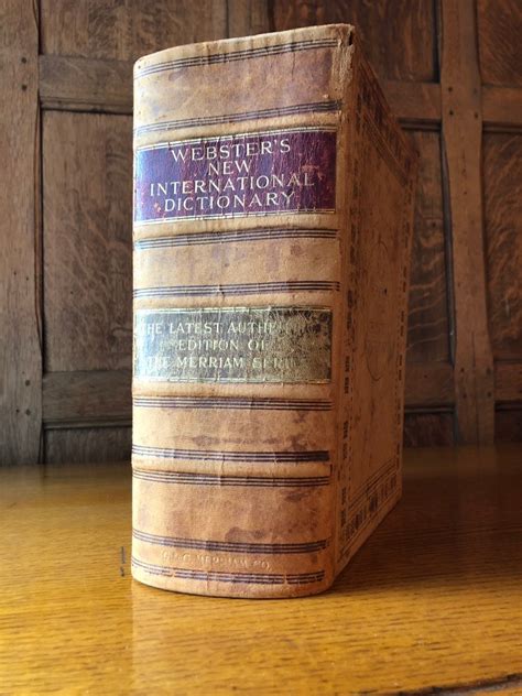 LARGE Antique Websters Dictionary, Leather Bound Dictionary Copyright ...