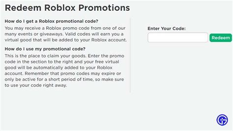How To Redeem Roblox Promo Codes Redemption Page