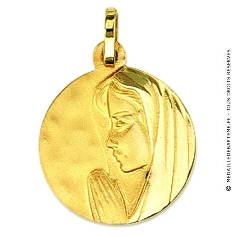 Achat médaille ou timbale de baptême en ligne. Médaille Vierge (Or Jaune) - Medaille bapteme