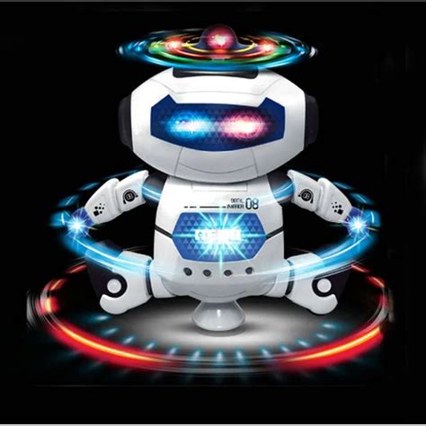 360 Rotating Smart Space Dance Robot Electronic Walking Toys With Music