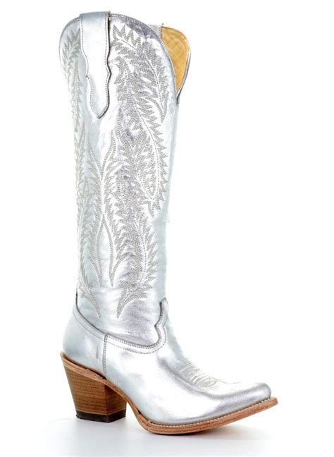 Corral Silver Embroidery Tall Top E1321 Boots Cowgirl Boots Classic