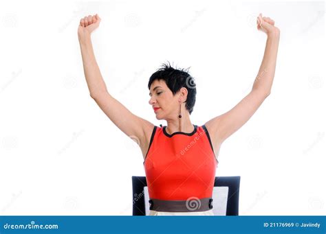 Successful Woman With Her Arms Up Royalty Free Stock Images Image