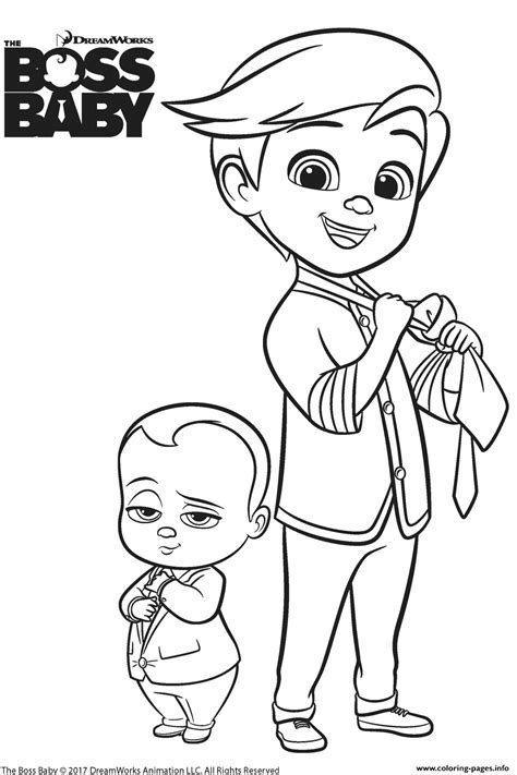 The Boss Baby And Tim Templeton Coloring Page Printable