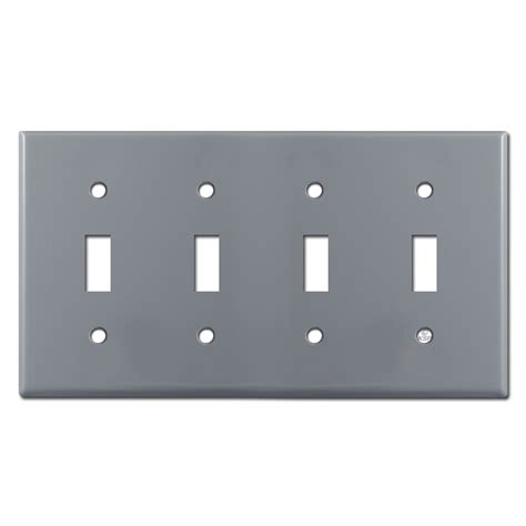 4 Toggle Switch Plate Covers Gray Kyle Switch Plates