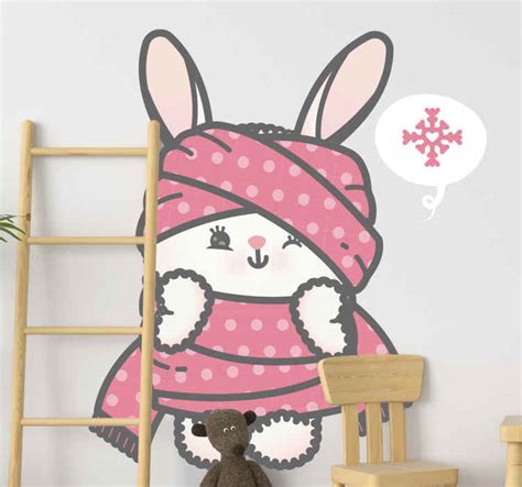 Cute Anime Rabbit Cartoon Wall Sticker Tenstickers