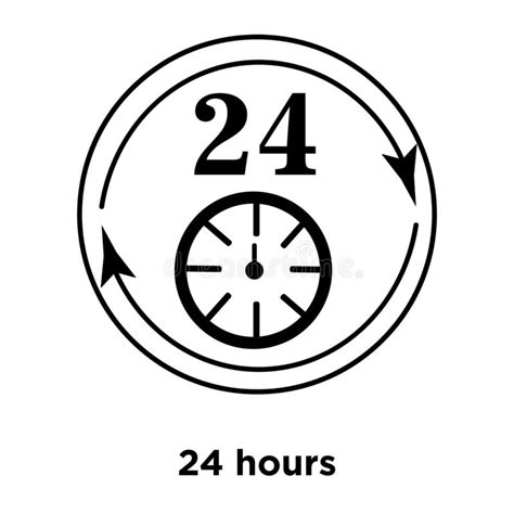 24 Horas De Vector Del Icono Aislado En El Fondo Blanco Concepto Del