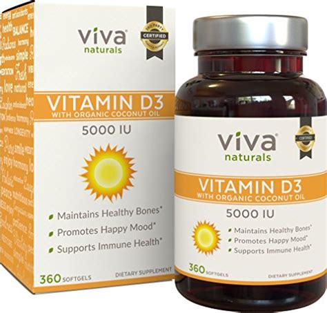 Viva Naturals High Potency Vitamin D3 5000 Iu 360 Softgels Vitamin D