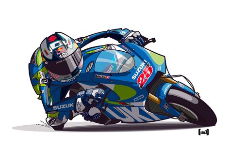 Maverick Viñales 25 Motorcycle Illustration Motorsport Art Motogp