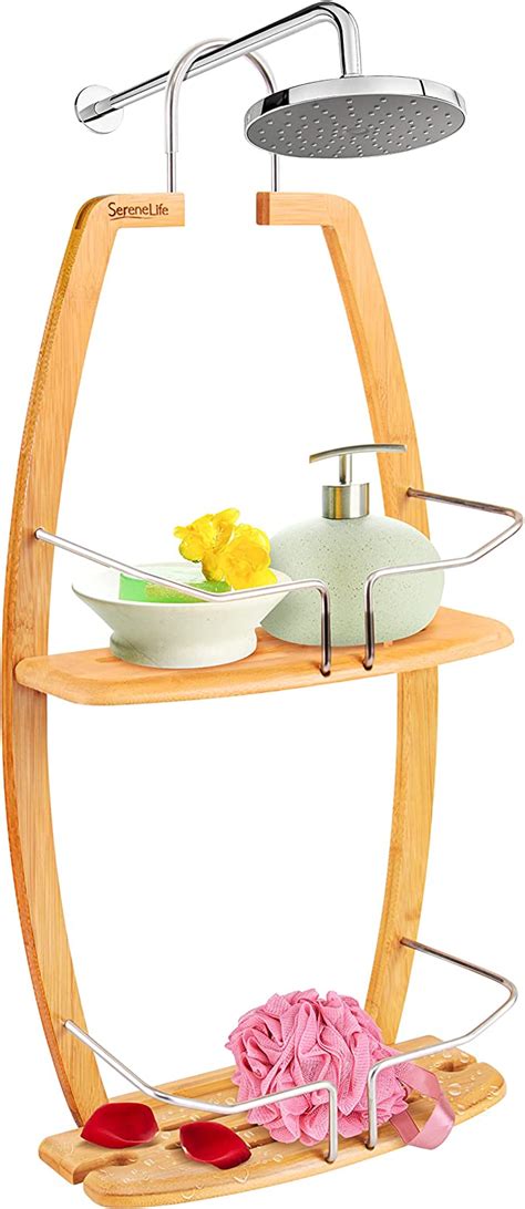 Serenelife Bamboo Hanging Shower Caddy
