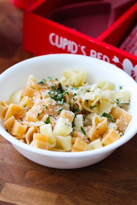 Heart Shaped Pasta With Garlic And Oil Life And Sprinkles By Taryn Camp