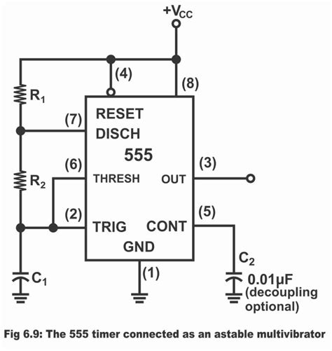 555 Timer As An Astable And Monostable Multi Vibrator With Circuit Diagram