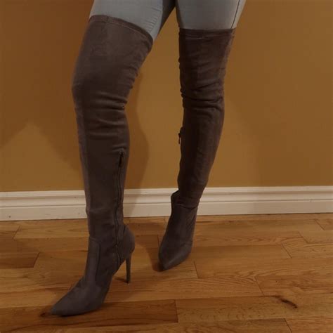 Shoes Gray Thigh High Boots Poshmark
