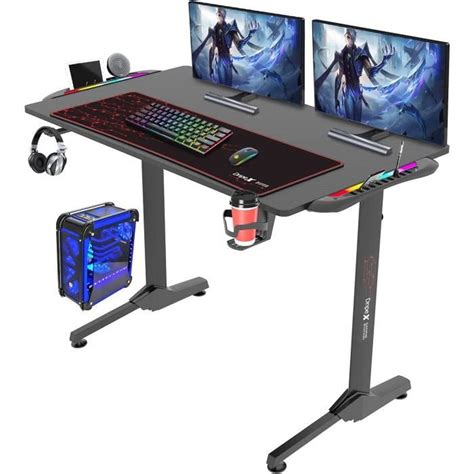 Dripex Bureau Gamer RGB 11060 Cm Bureau Gaming Avec Tapis De Souris Et