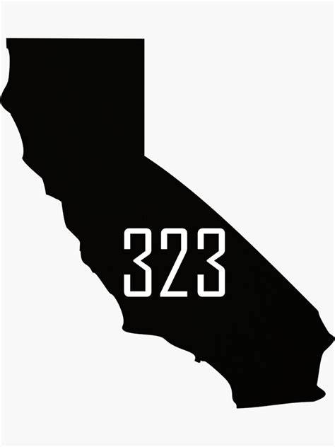 Los Angeles Area Code 323 Sticker For Sale By Krsteele1 Redbubble