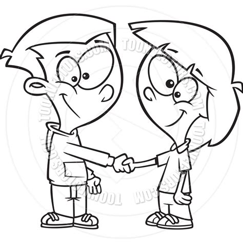 Shaking Hands Coloring Coloring Pages