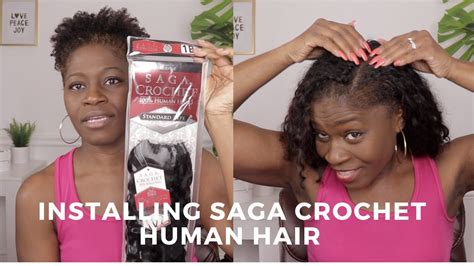 Saga Crochet Human Hair Install Protective Styling Challenge Youtube