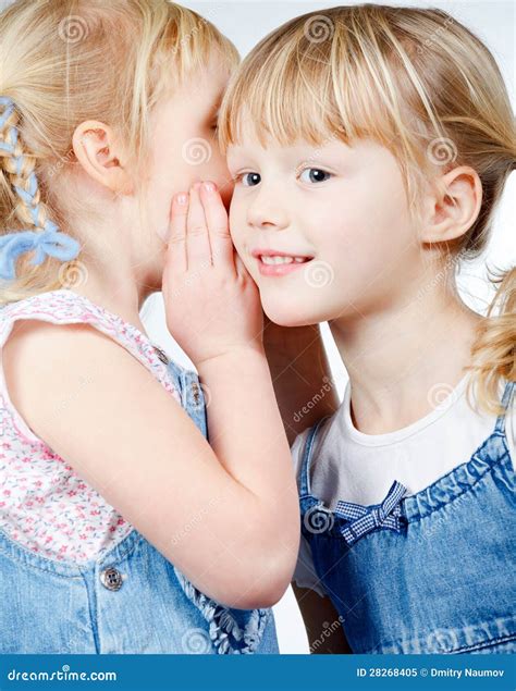 Little Girls Sharing A Secret Stock Image Image Of Chatting Children