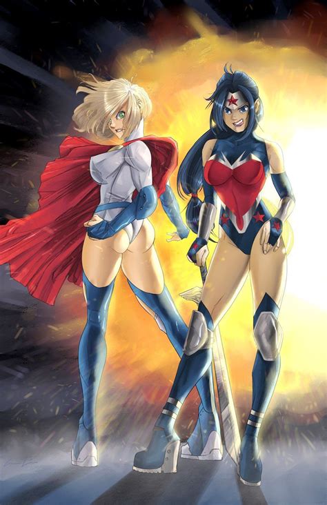 Two Fer Tuesday Power Girl And Wonder Woman By Armando Leon Power Girl Power Girl Supergirl