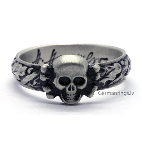 German Ww2 Silver Ss Totenkopf Ring For Sale