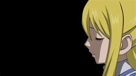 981489 4k Anime Girls Fairy Tail Black Background Face Profile