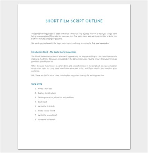 Script Outline Template 12 Examples For Word And Pdf Format