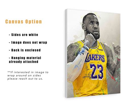 Lebron James Poster Los Angeles Lakers Canvas Print Wall Etsy