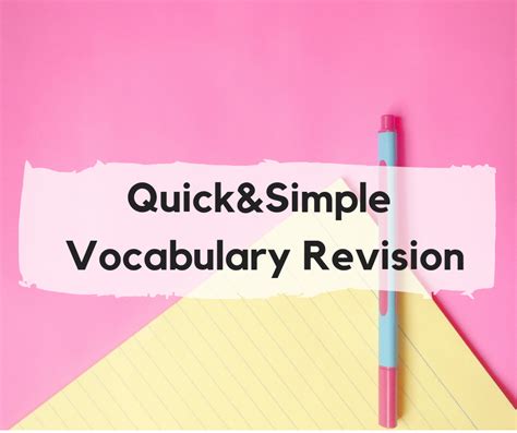 Esl Classrom Tip Vocabulary Revision Efl Ideas