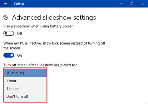 How To Set Time To Turn Off Screen After Slideshow Has Played In Windows 10