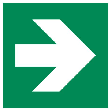 Green Direction Arrow Sign 90° Angle Iso 7010 Baden Consulting