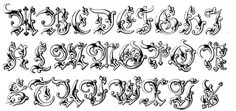 Medieval Style Alphabet Middle Ages Adult Coloring Pages