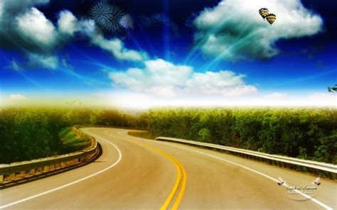 Landscape Photo Manipulation Road To Heaven Wallpapers