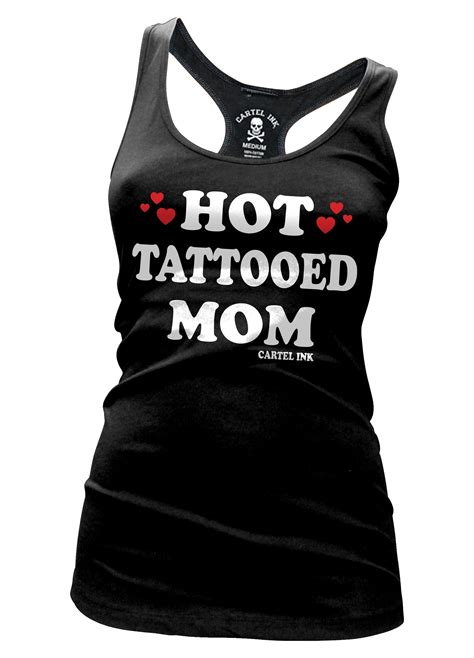 Hot Tattooed Mom Heart Womens Racer Back Tank Top Inked Shop
