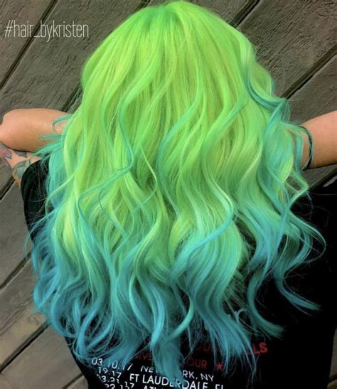 Pin By Brittany Hecomovich On Hair Color Neon Green Hair Hair Color