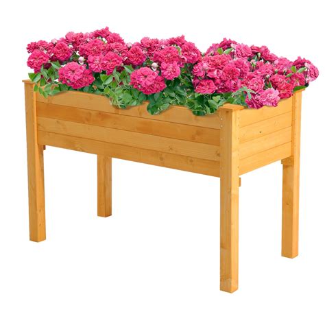 X Wood Elevated Garden Bed Outdoor Raised Planter Box With Legs