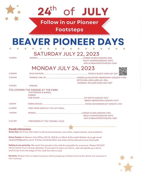 Pioneer Day Celebration July 24th Beaver City