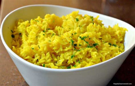 You can make yellow rice by adding vegetables of your choice. Easy Yellow Rice - Happily Unprocessed